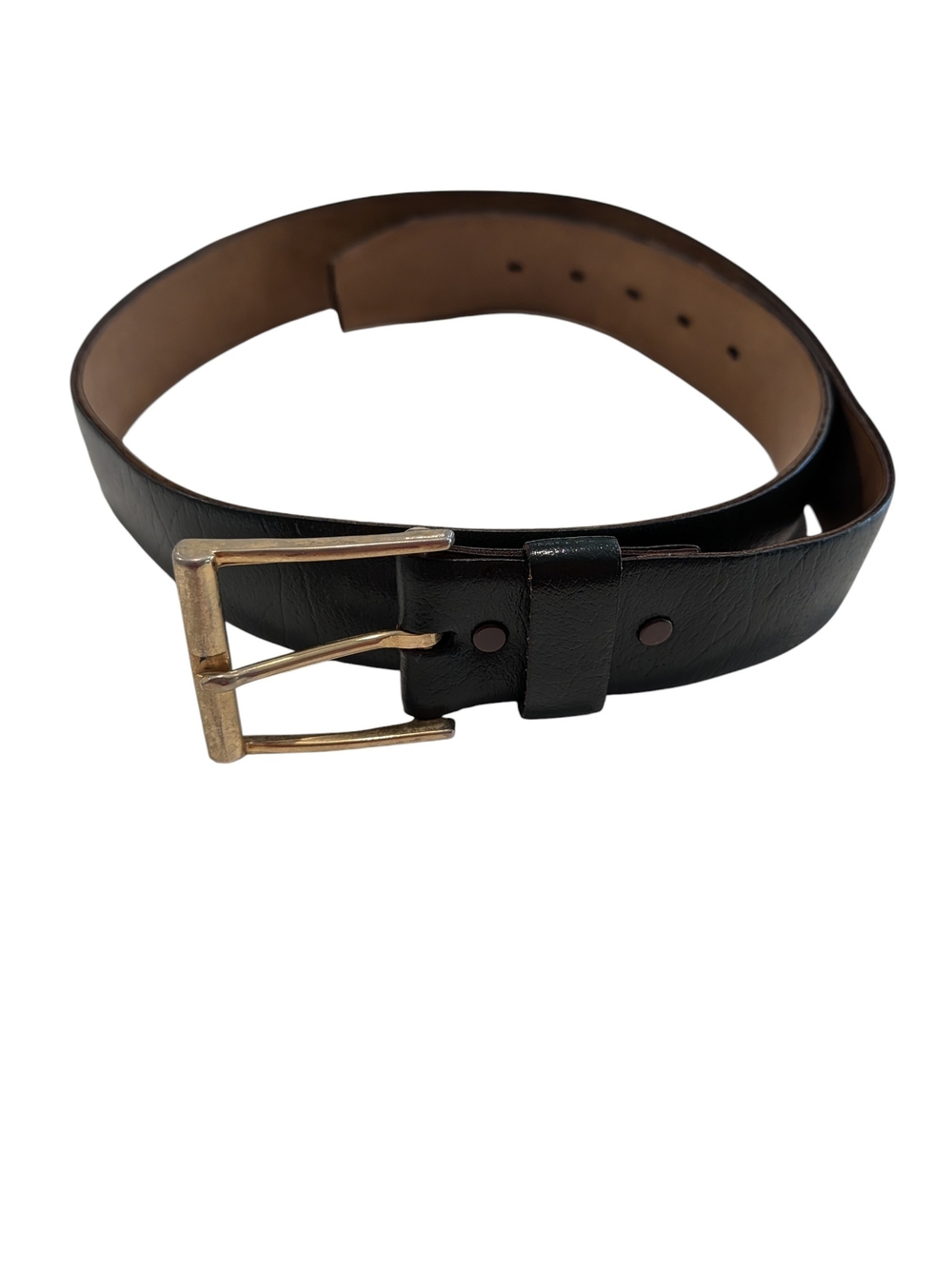 Vintage TexTan Green Leather Belt Size 40 Western Gold Tone Buckle Cowhide